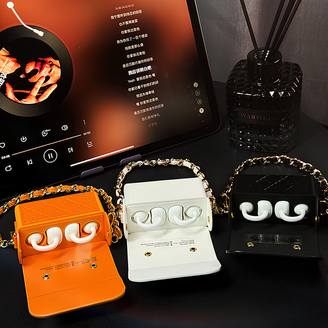 Wireless Earphones TWS Clip-On Headphones Earbuds for XIAOMI HUAWEI Apple Phone Leather Bag Decorative Accessories