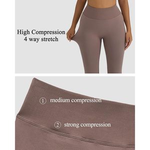 FOXA Fleece Lined <b>Flare</b> <b>Leggings</b> High Waisted Butt Lifting Yoga Pants Women's Tummy Control Shapewear - Product Image 4