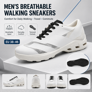<strong>Men's</strong> Lightweight Breathable Mesh Walking Shoes Casual Lace up Sneakers for Outdoor Travel and Daily Wear - Product Image 1