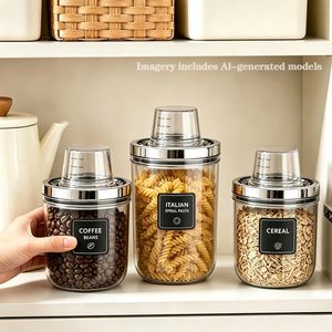 Kitchen Food Grade Plastic <b>Large</b> Capacity Sealed Transparent Storage <b>Jar</b> Insect-proof Moisture-proof Rice Cut Grain - Product Image 6