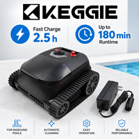 Robot nettoyeur de piscine mural KEGGIE CE RoHS, 4500 mAh, autonomie de 180 minutes, 3 moteurs sans balais, double brosse à rouleaux, navigation intelligente