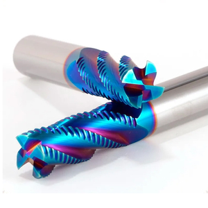 Bán buôn hrc65 4 sáo Nano lớp phủ màu xanh roughing rắn Carbide End phay Cutter cho cncn máy tiện công cụ - Product Image 4