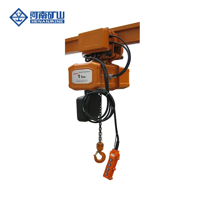 Remote control Single-speed running type electric chain hoist for overhead crane