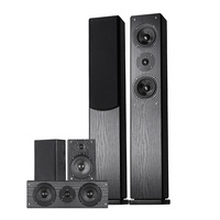 Système de haut-parleurs home cinéma Hypersound Black Wood Grain 5.0CH Surround Sound avec construction en MDF SP-6360