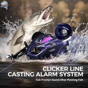 Moulinet de pêche Baitcasting cadre en alliage d'aluminium 38Lbs Max Drag 6.6:1/8.1:1 rapport de vitesse moulinet d'eau douce - Product Image 4