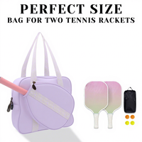Tas Raket Multi Olahraga Oxford Tahan Air Portabel Selempang Bahu Kapasitas 2 Raket Pickleball Padel Tenis Anak-anak