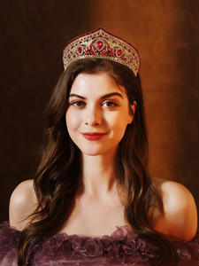 Diadème de mariée en cristal géométrique de style européen, ajouré, entièrement orné de strass, design goutte d'eau, pour coiffures de mariage - Product Image 6