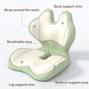 Ergonomic U Shape <b>Memory</b> <b>Foam</b> Seat <b>Cushion</b> Lumbar Support Pillow for Chair Buttocks Pain Relief Solid Green Color - Product Image 2