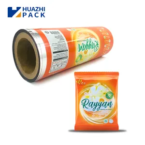 High quality PET/VMPET/PE laundry detergent powder sachet automatic packaging film roll with metal effect