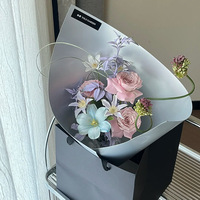 Papier d'emballage pour fleurs en carton rigide de forme spéciale, argent mat double face, épaissi, haut de gamme, emballage artisanal frais