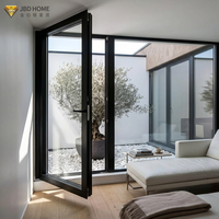 Portes à battants modernes en alliage d'aluminium insonorisées à double vitrage trempé pour hôtels, chambres, appartements, villas et salles à manger