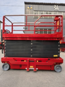 รถยกกรรไกรไฮดรอลิกไฟฟ้าแบบเคลื่อนที่ได้ พร้อมแท่นยกรถยนต์ สำหรับงานจัดตำแหน่ง ซ่อมบำรุง และขนย้ายในโรงงาน โกดัง และคลังสินค้า - Product Image 2