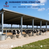 Bâtiment Agricole Préfabriqué en Acier pour Moutons, Direct Usine, Toit en Queue de Chèvre, Rideau Rétractable, Façade Ouverte, Livraison Rapide