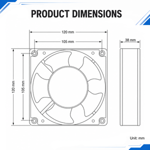 Sunon พัดลม AC220-240V 0.125/0.11A AC EC 120X120X38MM 12cm 12038ไหลเวียนอากาศสูง DP201A ลูกปืนคู่2123HBT.GN ตู้ระบายความร้อน - Product Image 6