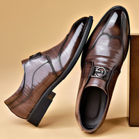 Luxe sans lacet chaussures habillées hommes en cuir de vachette véritable italien mocassins chaussures hommes noir marron marque formelle Oxford chaussures décontractées