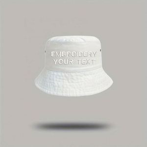 Custom Embroidered Bucket <b>Hat</b> Adjustable Cotton Outdoor <b>Sun</b> Protection Cap for <b>Men</b> Women Hand Drawn One Piece MOQ for Cycling - Product Image 5