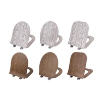 Nouveau style moderne, siège de toilette carré en MDF mat ultra fin avec grain de bois