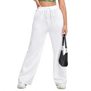 Women's Oversized Jogger Polyester Cotton Pants Elastic Waist Athletic Trousers for Modern Streetwear Fashion Collection - Product Image 1