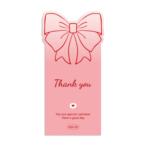 Cute Bow <strong>Thanks</strong> Durable Paper Custom Shape Pink Rose Gift Packaging Decorative Sticker Self-Adhesive Label - Product Image 2