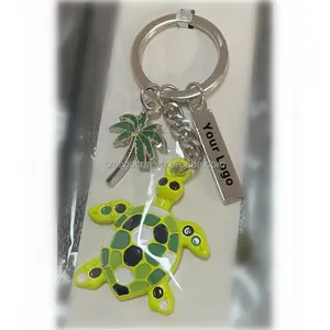 Groothandel Op Maat Gemaakte Toeristische Souvenir Metalen Custom Toeristische Schildpad Sleutelhanger