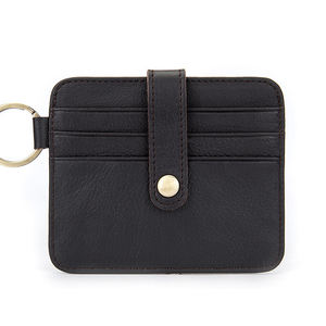 Tarjetero de Cuero Genuino OEM ODM, Delgado, 11x9x0.3cm, Cierre de Botón, Estuche para Tarjetas de Crédito, Logotipo Grabado Vintage - Product Image 4