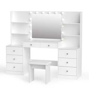 Table de maquillage de luxe moderne pour chambre à coucher avec <span class=keywords><strong>miroir</strong></span> LED et tiroir lumineux, <span class=keywords><strong>coiffeuse</strong></span> pour chambre - Product Image 6