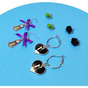 LUV HER The Nightmare Before Christmas Boucles d'oreilles clous hypoallergéniques en alliage de zinc pour femmes, ensembles de boucles d'oreilles à crochet, cadeau - Product Image 3