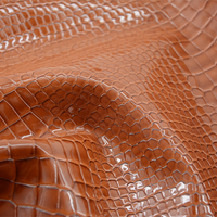 Cuir PVC gaufré brillant avec support en tissu brossé, épaisseur 1,0 mm, résistant à l'abrasion, imperméable, surface miroir pour sacs