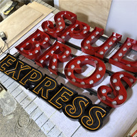 Letrero de Metal 3D Personalizado con Bombillas LED para Publicidad Interior y Exterior, Decoración de Centros Comerciales y Parques, Letreros Flexibles de Neón