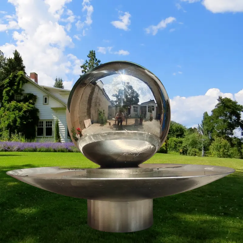 Garden Shopping mall stainless steel outdoor water fountain sphere globe fountain