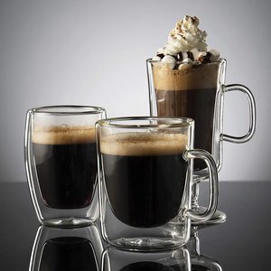 Tasses à café isolées modernes de 200ml à <span class=keywords><strong>double</strong></span> <span class=keywords><strong>paroi</strong></span> Latte <span class=keywords><strong>Espresso</strong></span> Cappuccino Irish Glasses Handle for Water Beer Great Gift - Product Image 2