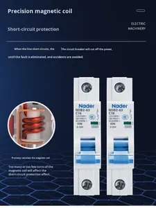 Interruptor de Circuito Eléctrico NDB2-63C Serie Shanghai Liangxin, Interruptor de Aire Micro Mini con Protección Contra Sobrecarga y Cortocircuito <span class=keywords><strong>Nader</strong></span> - Product Image 2