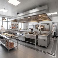Cuisinière à induction commerciale In-smart haute puissance 8 15KW en acier inoxydable, wok chinois, cuisinière à brûleur concave, équipement de cuisine
