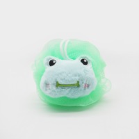 Bouffée de douche en maille réutilisable pour animaux de dessin animé Éponge de bain exfoliante Boule de lavage du corps pour enfants