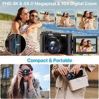 Appareil photo numérique compact Sonida 4K 48MP pour enfants CCD, nouveau prix d'usine bas, HD Dslr Selfie avec carte TF, caméra vidéo