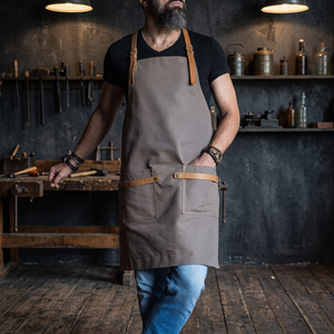 Tablier de cuisine en coton de haute qualité, élégant et tendance, avec sangle réglable, idéal pour une utilisation thermique, choix du chef, logo personnalisé - Product Image 3