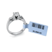 Étiquettes de prix pour bijoux imprimées sur mesure étiquettes de bijoux étanches et résistantes à la déchirure en rouleau étiquette de prix pour bague d'impression de codes à barres et de codes QR