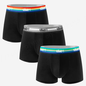 Ropa interior bóxer de fabricante para hombre, ropa interior de algodón de lujo de color arcoíris, ropa interior bóxer de tiro medio para hombre, algodón - Product Image 4