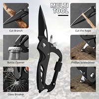 Couteau pliant multifonction en acier inoxydable avec mousqueton, tournevis et clip de verrouillage pour le camping et la randonnée