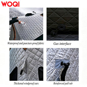 Tente <span class=keywords><strong>de</strong></span> sauna portable WOQI, pliable, isolée, pour spa personnel, sauna vapeur, pêche sur glace, avec cheminée, imperméable, pour toutes les conditions météorologiques - Product Image 3