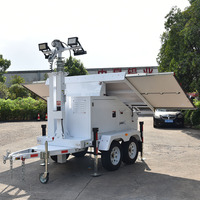 Tour d'éclairage solaire portable à 4 panneaux TPE-1200L, LED haute luminosité, pour extérieur et situations d'urgence