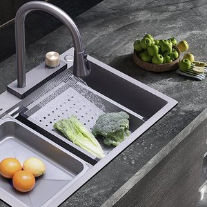 Fregadero de Cocina de Acero Inoxidable Todo en Uno, Diseño Cuadrado, con Grifo Extraíble Tipo Cascada, Fácil Instalación y Drenaje, Tendencia en TikTok - Product Image 2