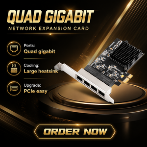 Tarjeta de Red Interna Gigabit Ethernet Multipuerto para Servidor, 4 RJ45 PCIe X1 8111H, Compatible con NAS, Actualización para Estaciones de Trabajo, en Stock, Quad Giga - Product Image 1
