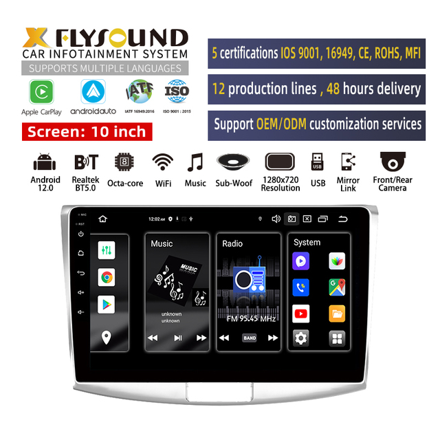 Flysonic European Car Passat B7 2010-2014 ODM Customization Multi Functional Car DVD Player With BT WiFi Android Car Radio
