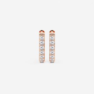 Pendientes de aro con diamantes cultivados en laboratorio, redondos, de 1/4 de quilates, joyería elegante y minimalista para uso diario, ocasiones especiales y estilo moderno - Product Image 1