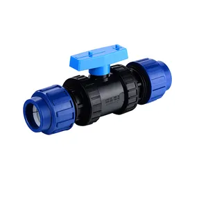 Factory Wholesale High Pressure Water Control Pp Compression Fitting True Union Compression Ball Valve For Outdoor Using