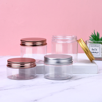 Pot Cosmétique en Plastique PET Ambré Noir 100ml 150ml 200ml 250ml 300ml avec Couvercle Blanc Noir pour Emballage Alimentaire et Cosmétique en Gros