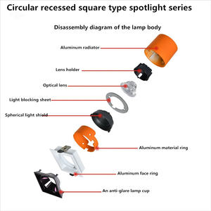 Хит продаж: Встраиваемые алюминиевые точечные светильники IP20, AC220V (±10%) 12W (2*12W), современные COB-светильники для гостиной, антибликовые - Product Image 6