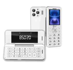 Téléphone portable pliable Qtel Fold6 Triple SIM avec écran de 2,4 pouces, fonction calculatrice et batterie BL-25BI - Product Image 1