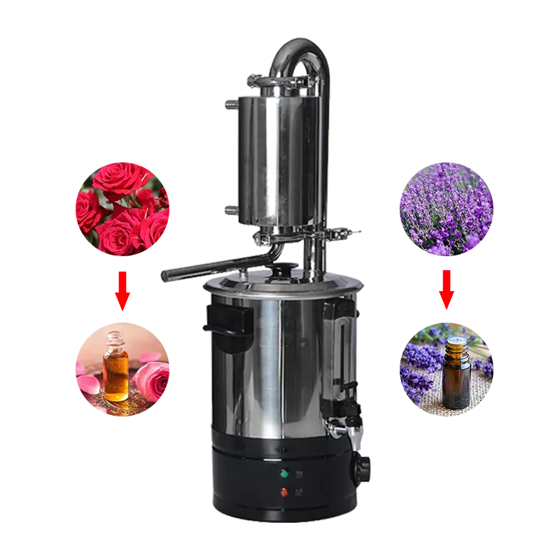 10L Zitronengras Rose Lavendel Jasmin Destillation Ätherisches Öl Herstellung Hydro sol Extraktion presse Maschine